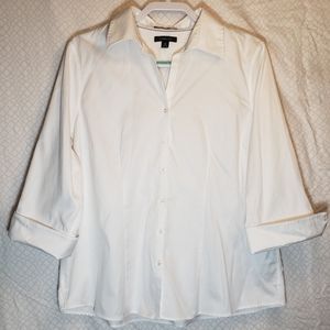 Plus Size Lands' End No Iron Pinpoint Oxford